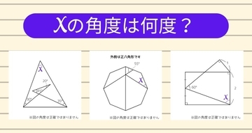 【角度当てクイズ Vol.2229】xの角度は何度？＜全3問＞