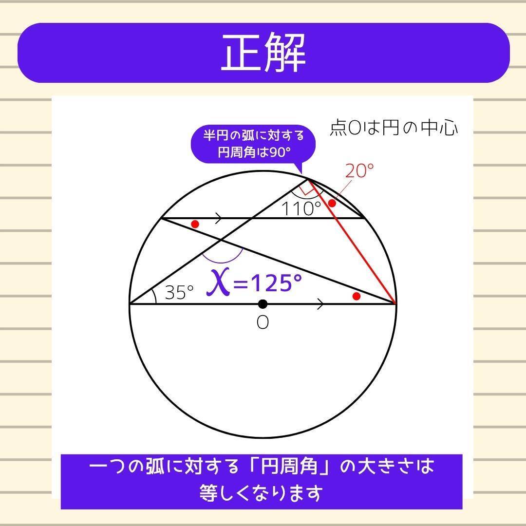 【角度当てクイズ Vol.2160】xの角度は何度？