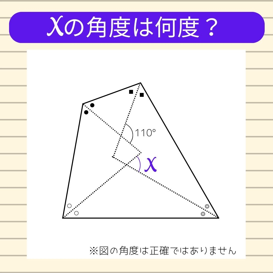 【角度当てクイズ Vol.2256】xの角度は何度？