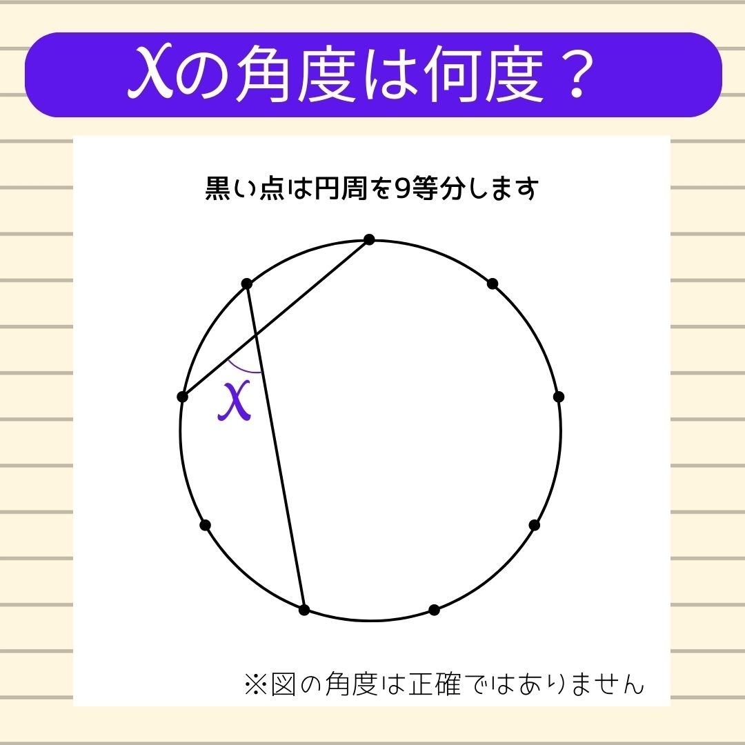 【角度当てクイズ Vol.717】xの角度は何度？