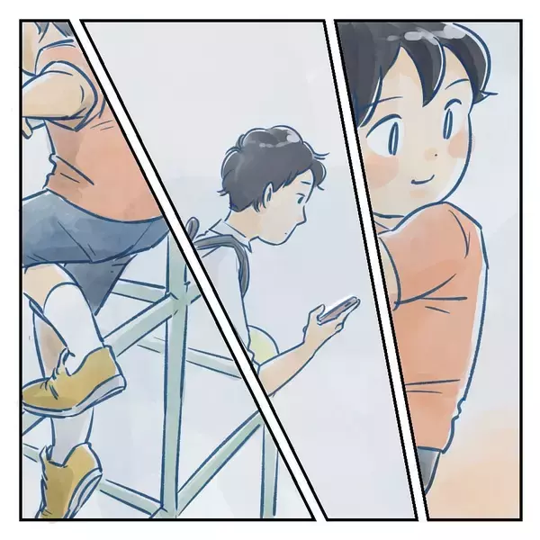 「【漫画】公園で遊ぶ5歳児は手がかからない　ふとスマホを確認【アナタの大丈夫がキライ Vol.30】」の画像