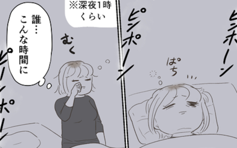 夜中のインターホン音に目を覚まし…のぞき穴から見た衝撃の光景とは!?の画像