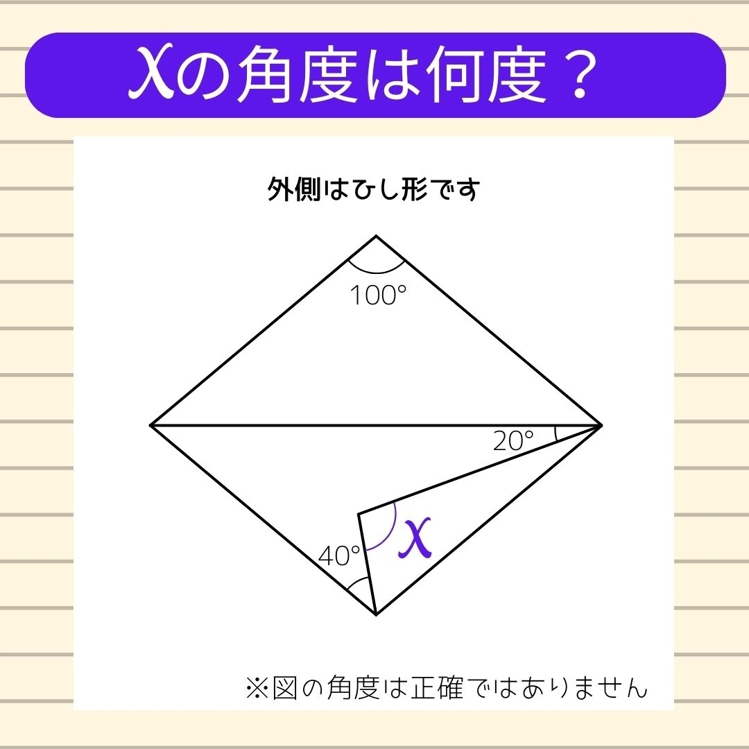 【角度当てクイズ Vol.644】xの角度は何度？
