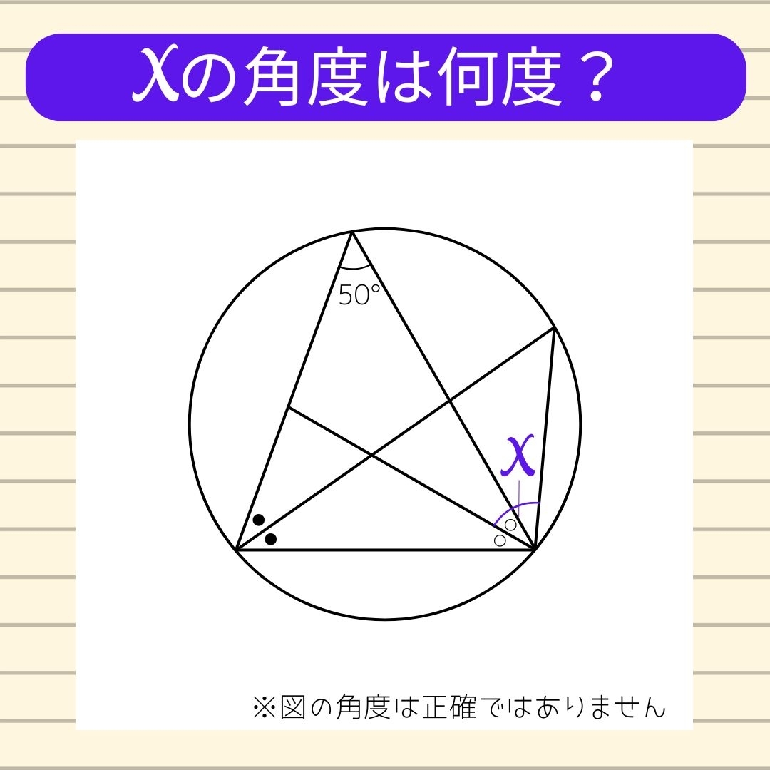 【角度当てクイズ Vol.1894】xの角度は何度？