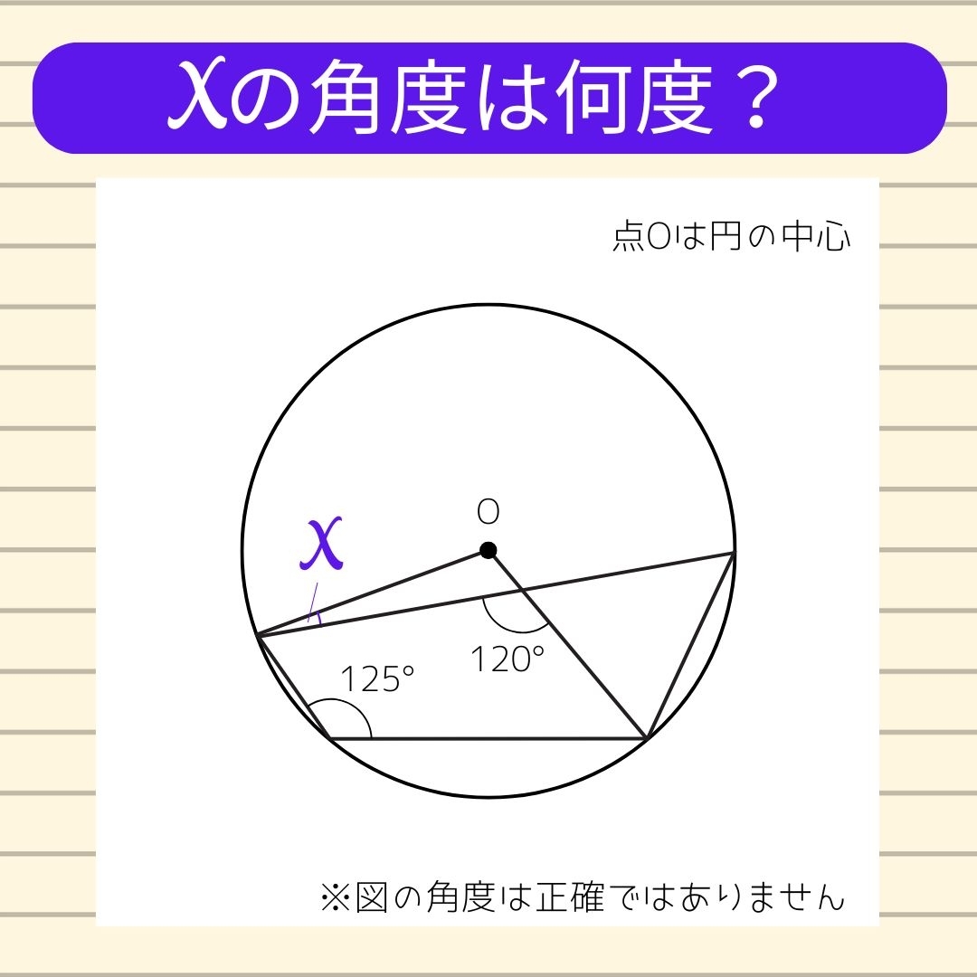 【角度当てクイズ Vol.2320】xの角度は何度？