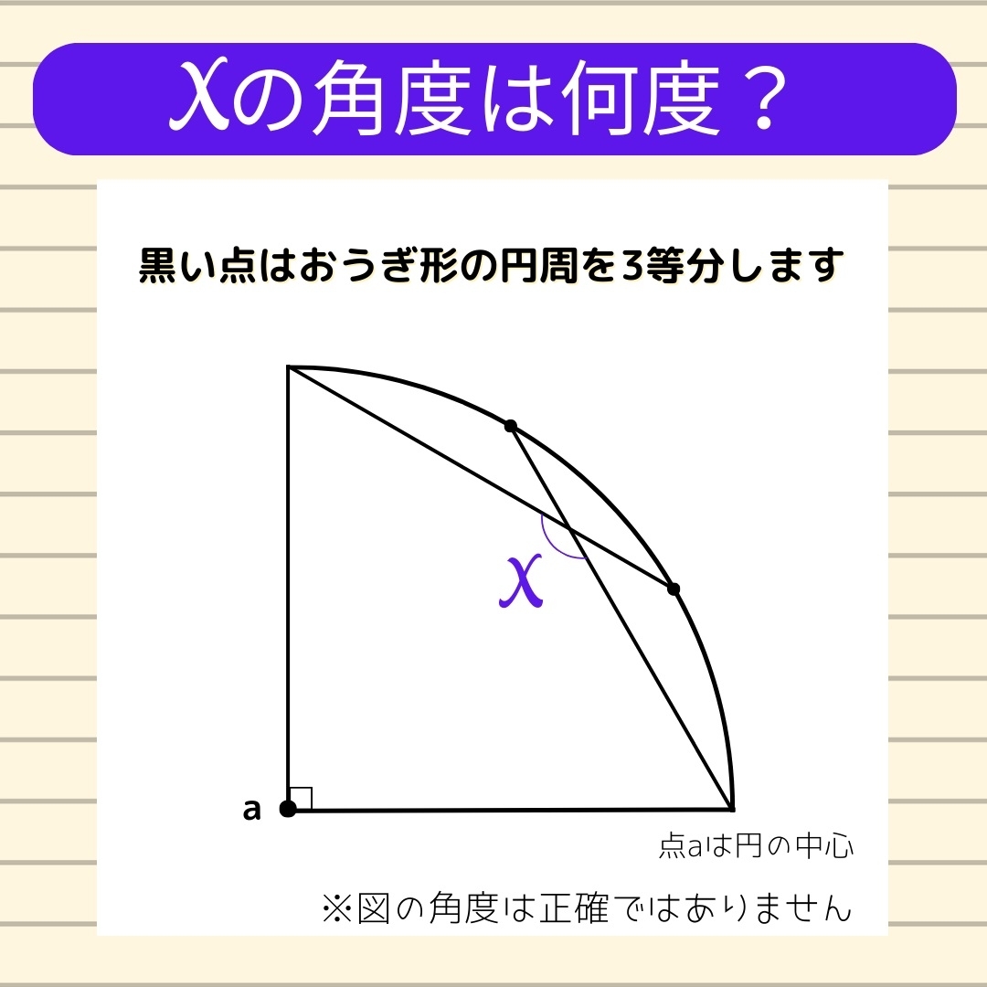 【角度当てクイズ Vol.426】xの角度は何度？