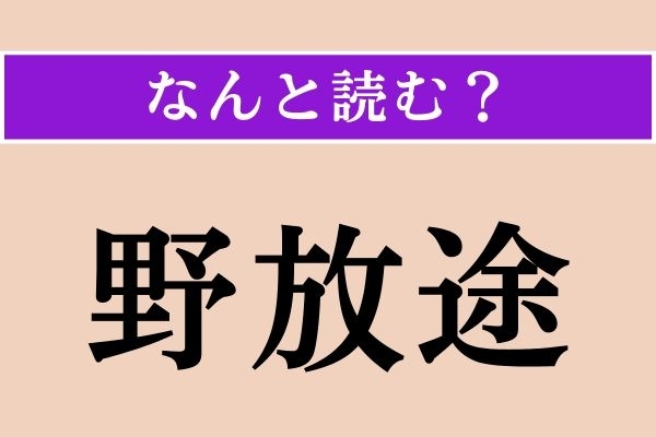 【難読漢字】「野放途」正しい読み方は？ 横柄なことを言います
