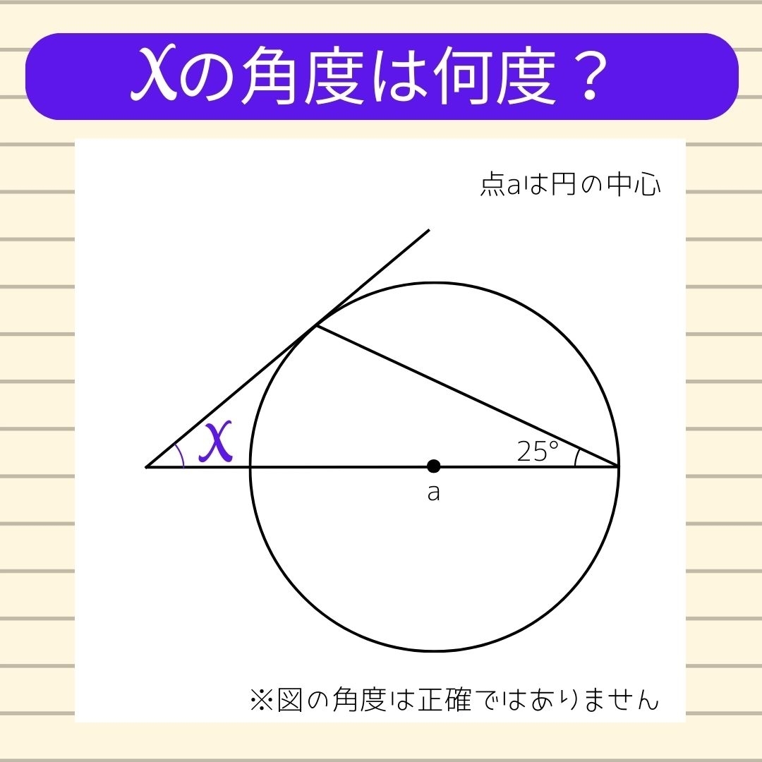 【角度当てクイズ Vol.755】xの角度は何度？