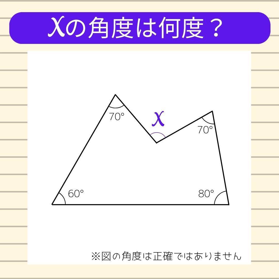 【角度当てクイズ Vol.2150】xの角度は何度？