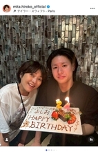 三田寛子、三男・歌之助24歳誕生日にパリでの母子の思い出を振り返る