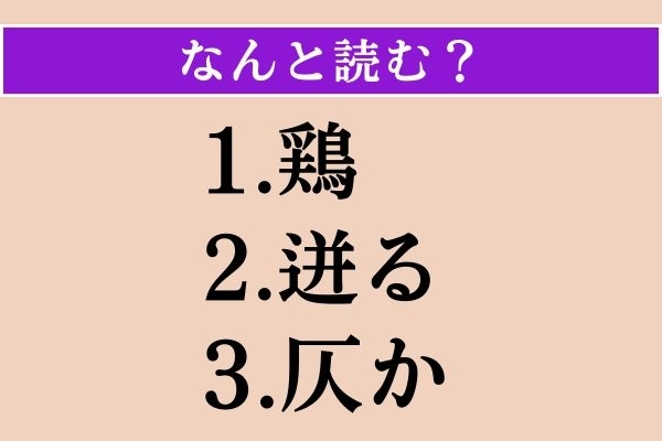 【難読漢字】「鶏」「迸る」「仄か」読める？
