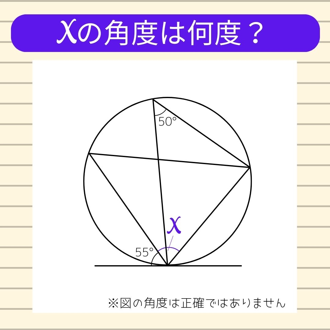 【角度当てクイズ Vol.1076】xの角度は何度？
