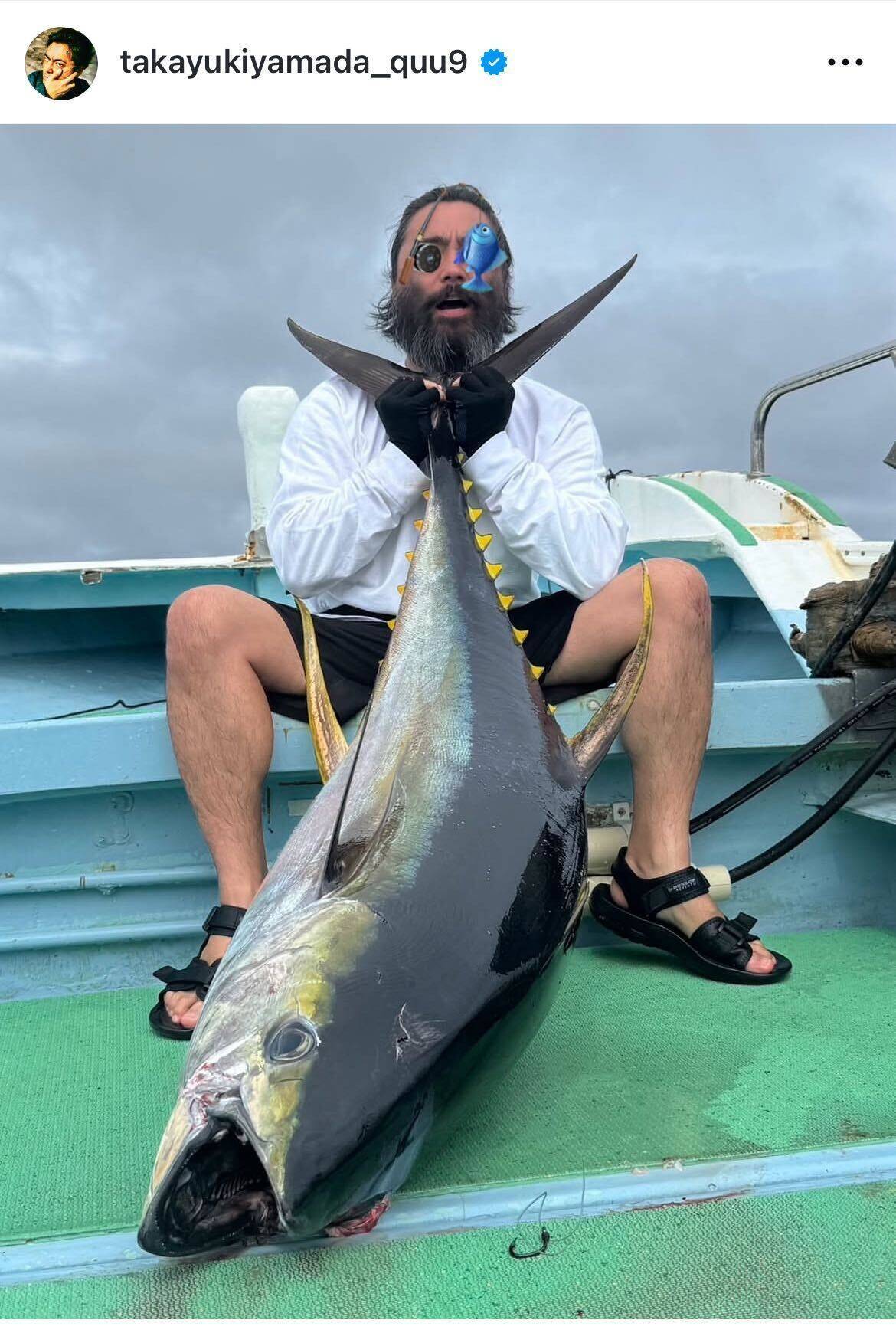 山田孝之、42歳誕生日に60キロの大型マグロを釣り上げる