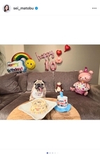 真飛聖、愛犬パグの10歳誕生日を手作りケーキで祝福「顔見てるだけで笑ってしまう愛おしい存在」