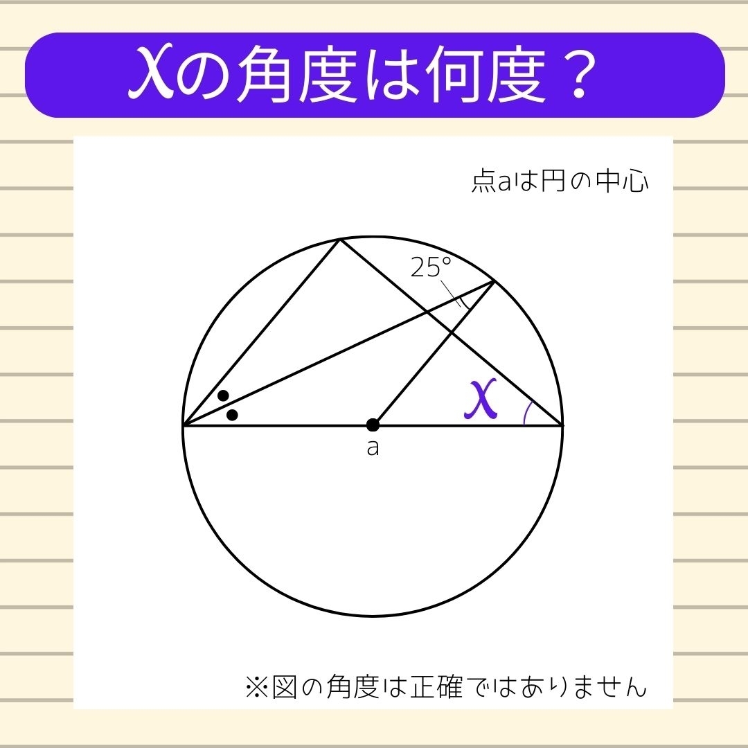 【角度当てクイズ Vol.481】xの角度は何度？