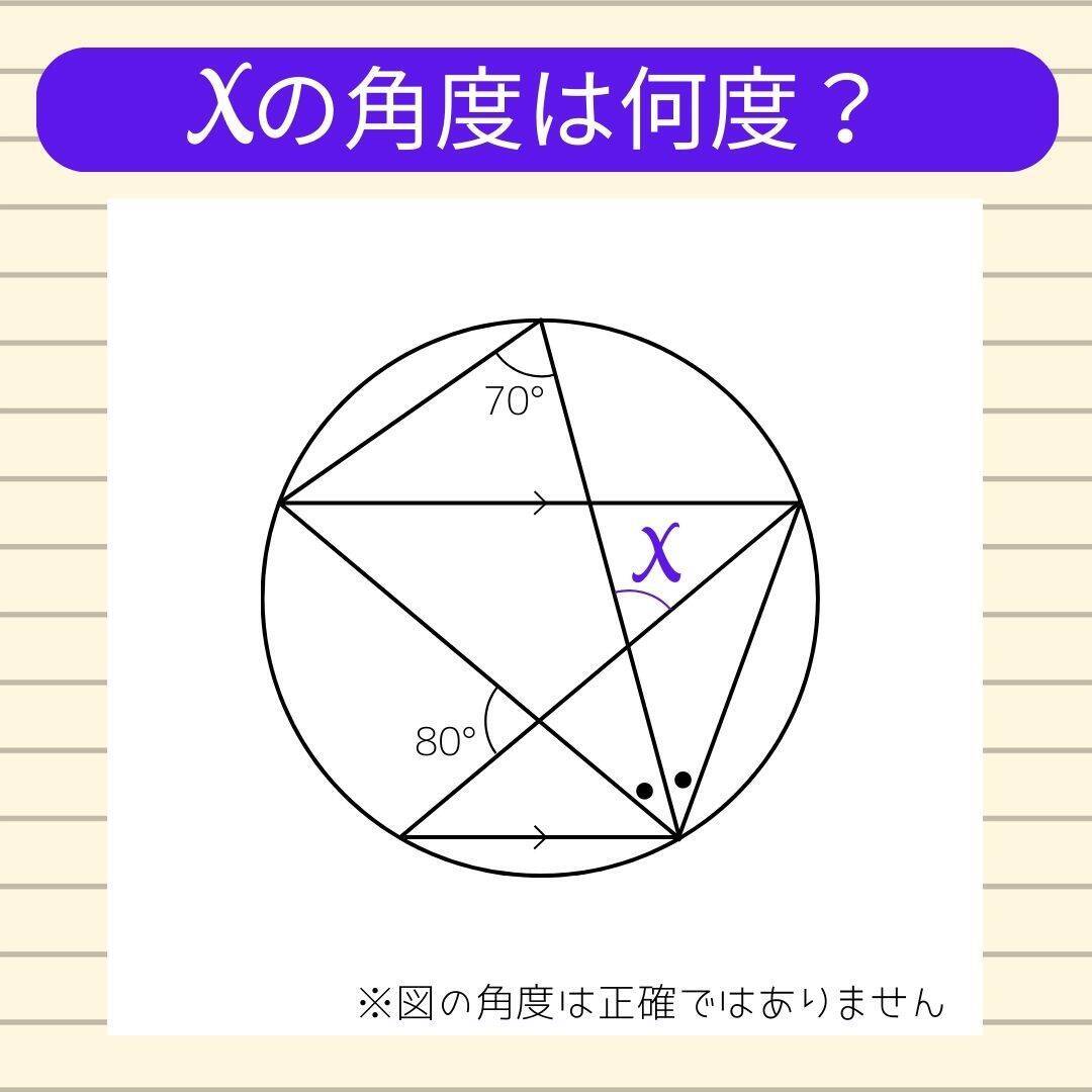 【角度当てクイズ Vol.518】xの角度は何度？