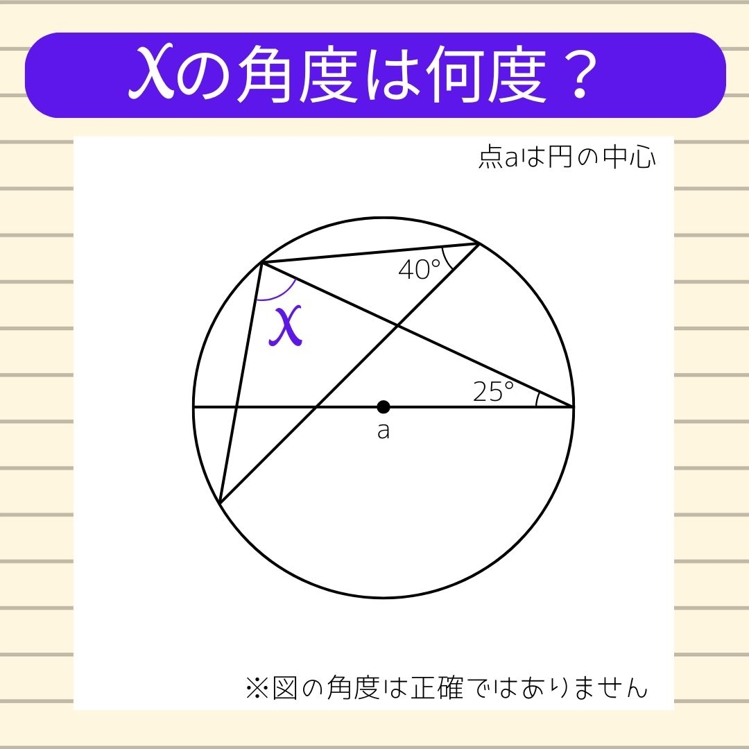 【角度当てクイズ Vol.1005】xの角度は何度？