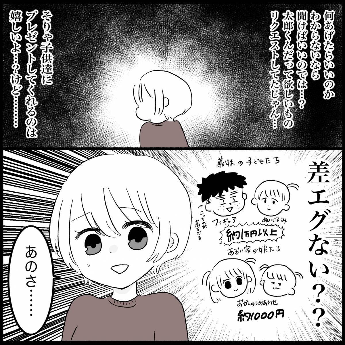 【漫画】うちの子たちにはリクエストも聞かずお菓子の詰め合わせ？【義父母と義妹親子が嫌だ Vol.4】