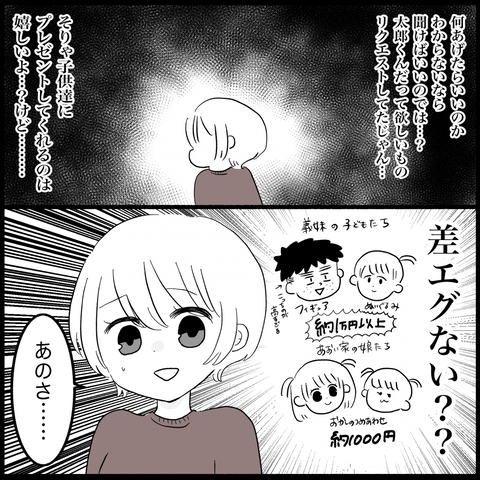 【漫画】うちの子たちにはリクエストも聞かずお菓子の詰め合わせ？【義父母と義妹親子が嫌だ Vol.4】の画像