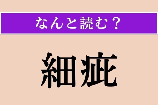 【難読漢字】「細疵」正しい読み方は？ 小さな傷のことで「さいし」とも読みます