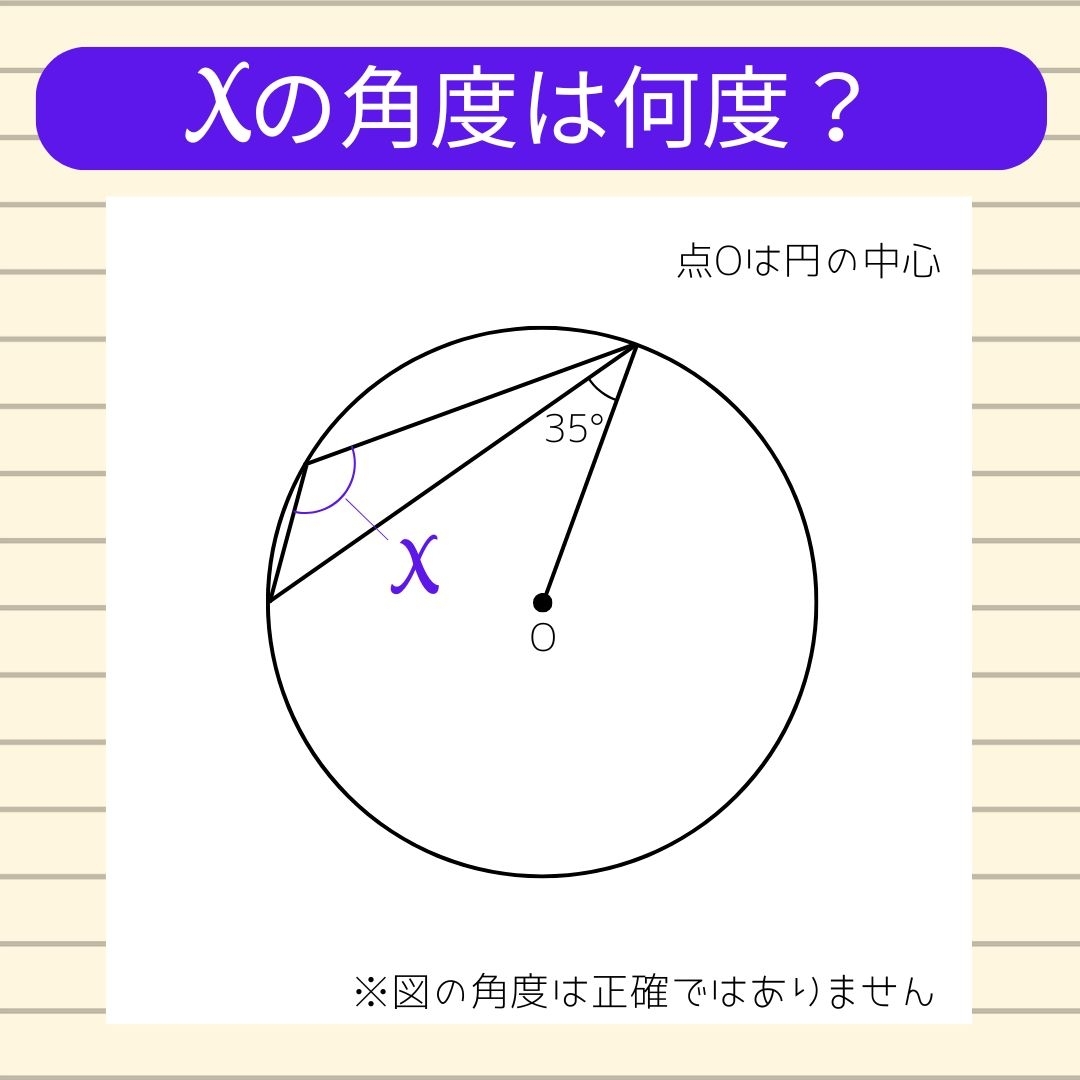 【角度当てクイズ Vol.2176】xの角度は何度？