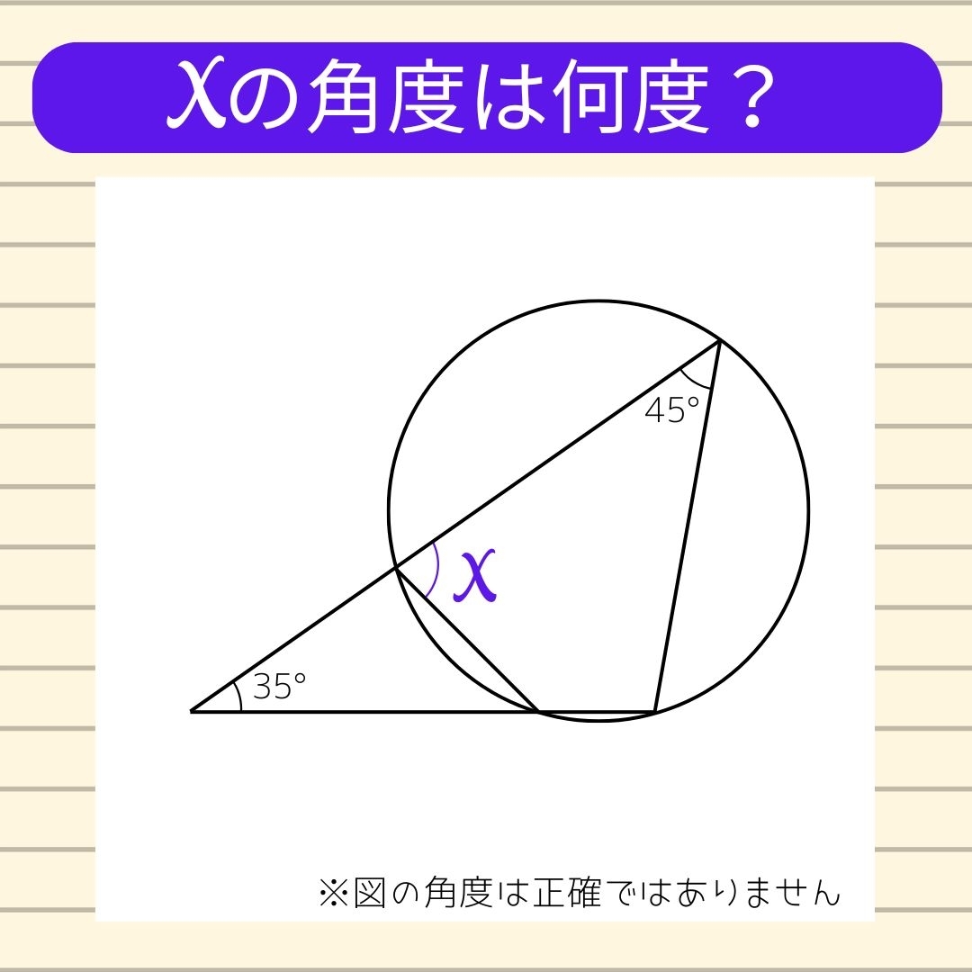 【角度当てクイズ Vol.912】xの角度は何度？