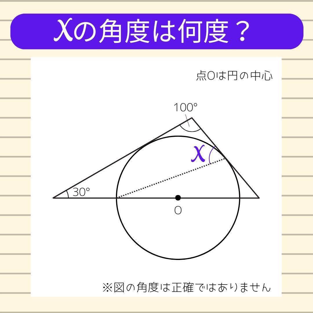 【角度当てクイズ Vol.2294】xの角度は何度？