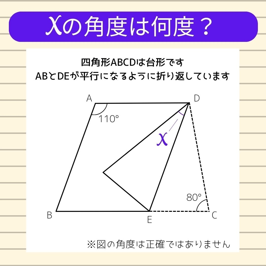 【角度当てクイズ Vol.250】xの角度は何度？