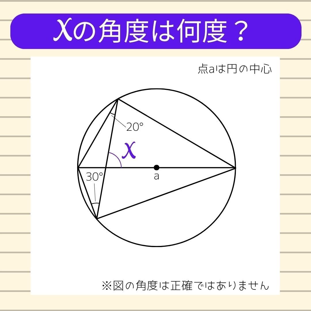 【角度当てクイズ Vol.389】xの角度は何度？