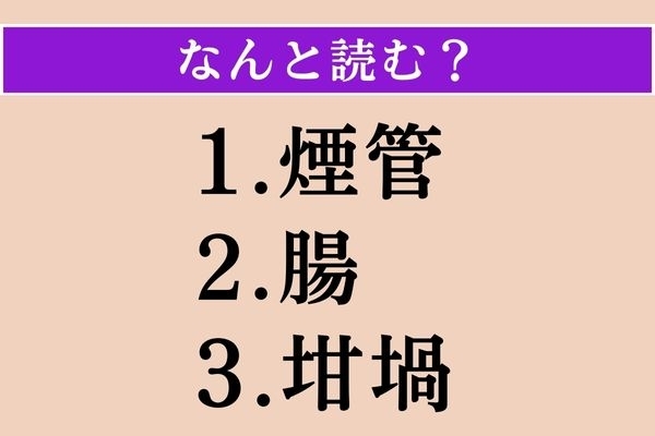【難読漢字】「煙管」「腸」「坩堝」読める？