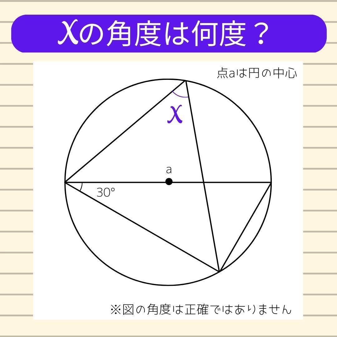 【角度当てクイズ Vol.2100】xの角度は何度？