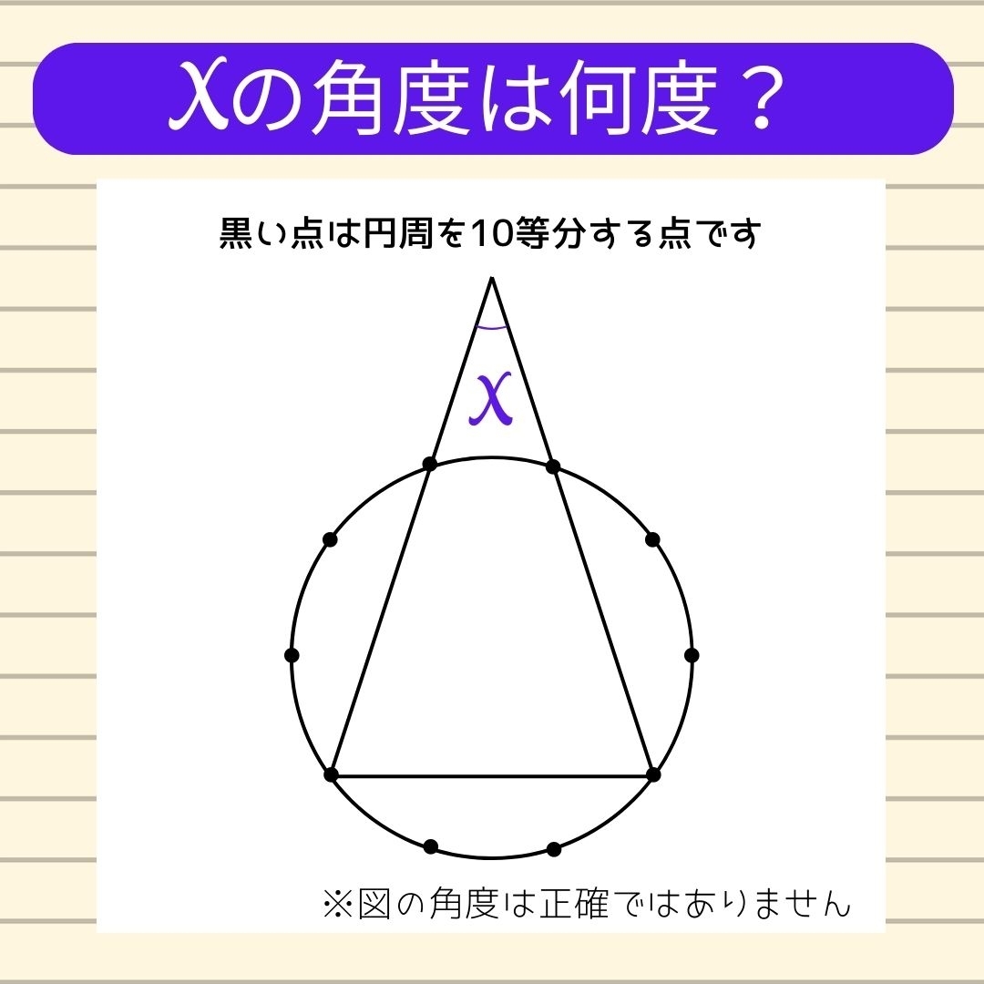 【角度当てクイズ Vol.253】xの角度は何度？