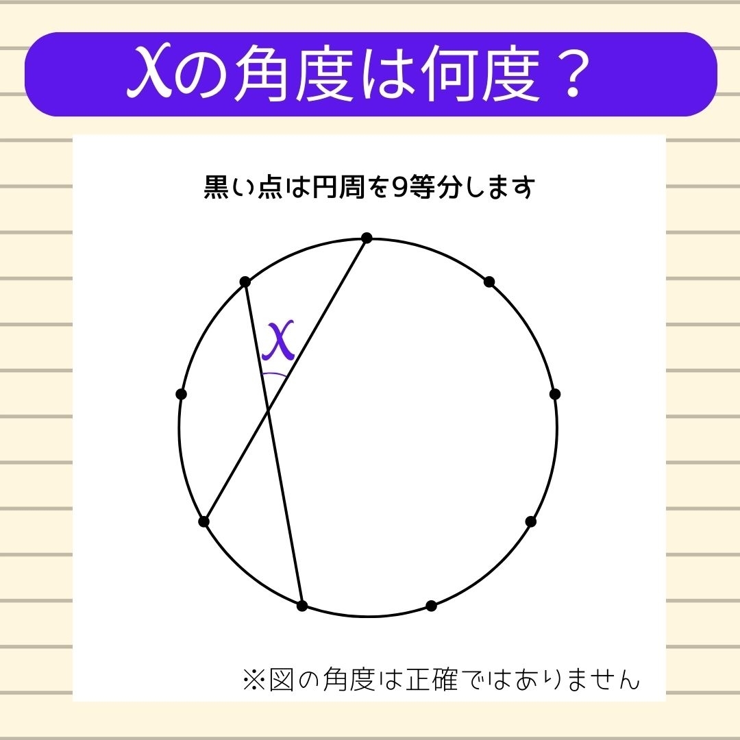 【角度当てクイズ Vol.497】xの角度は何度？