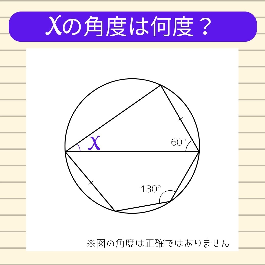 【角度当てクイズ Vol.1848】xの角度は何度？