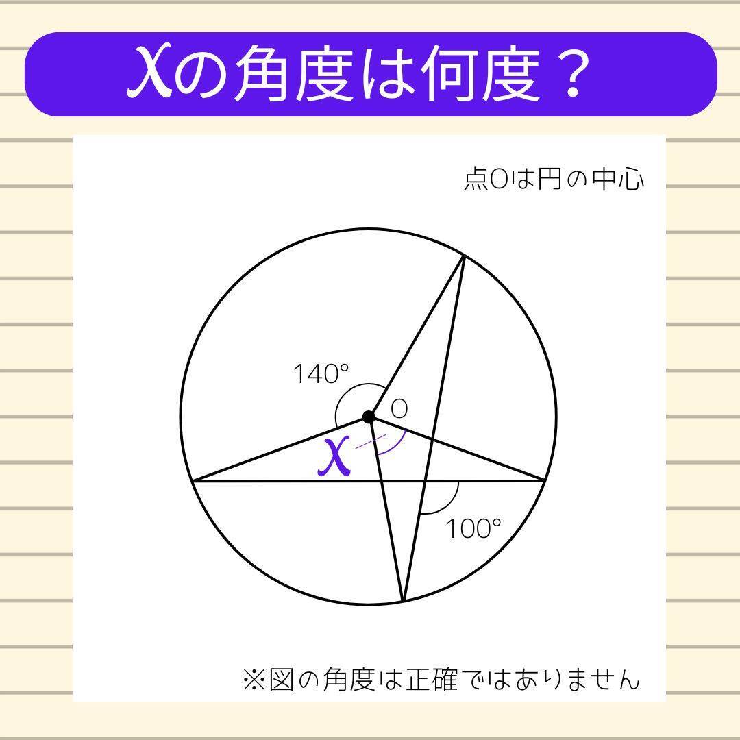 【角度当てクイズ Vol.2326】xの角度は何度？