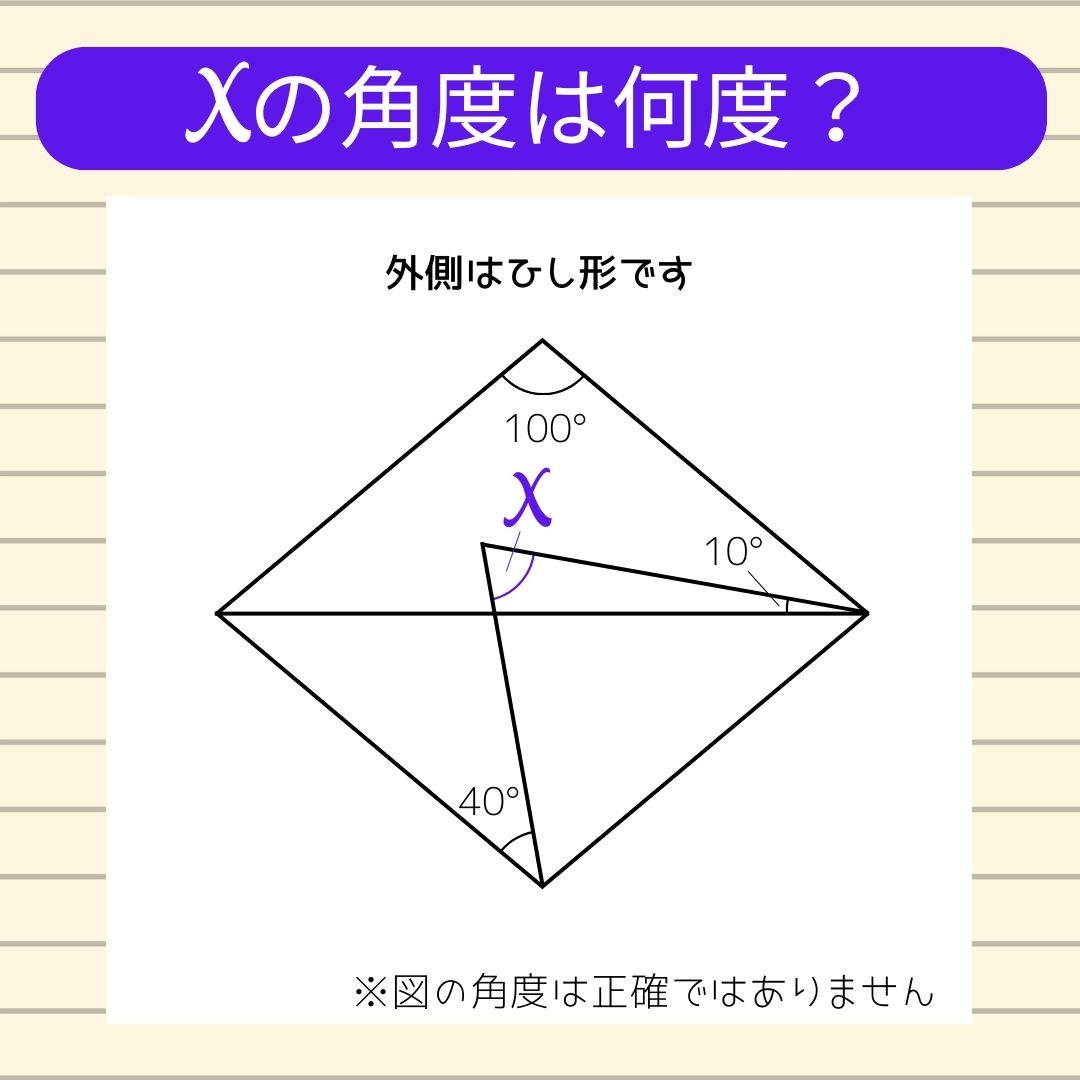 【角度当てクイズ Vol.892】xの角度は何度？
