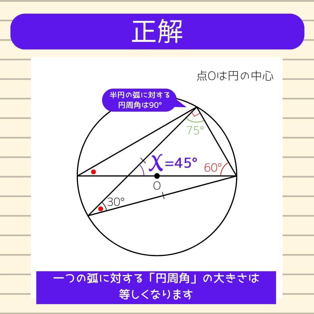 【角度当てクイズ Vol.2182】xの角度は何度？