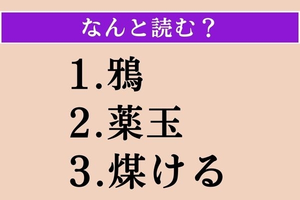【難読漢字】「鴉」「薬玉」「煤ける」読める？
