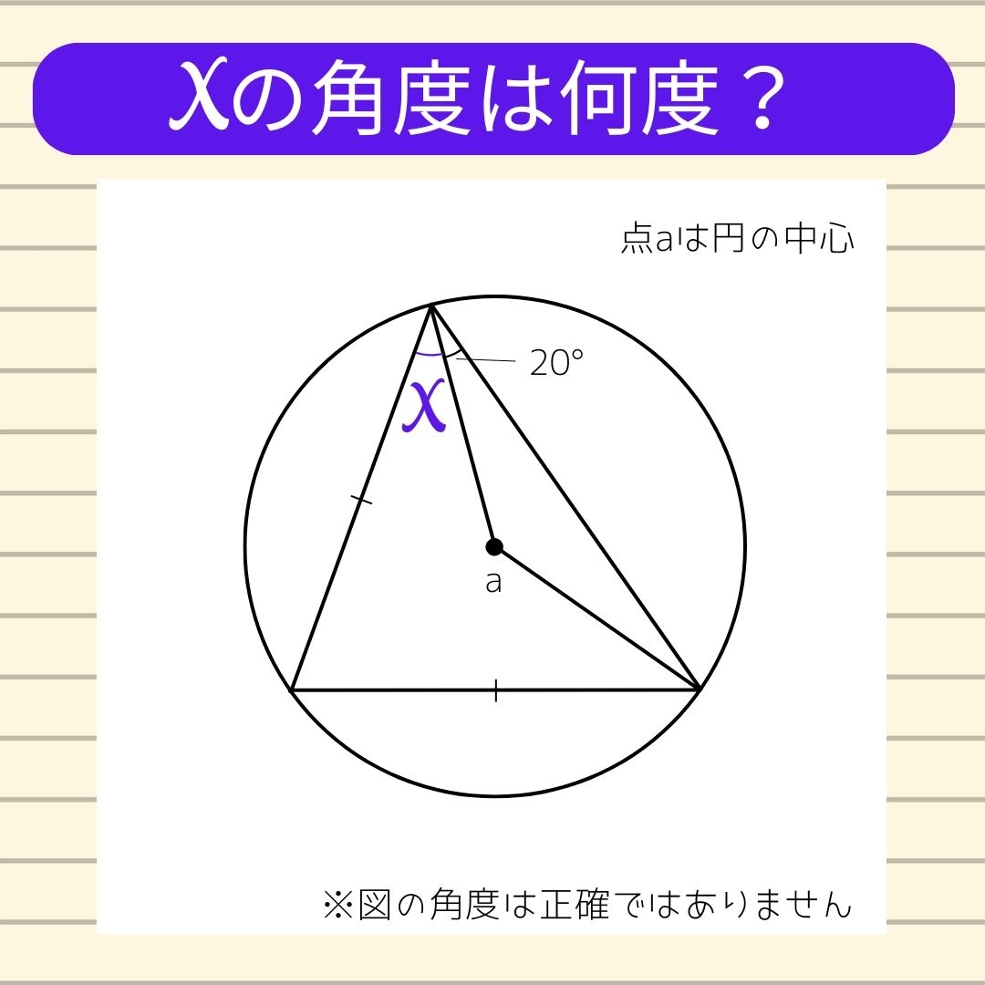【角度当てクイズ Vol.883】xの角度は何度？