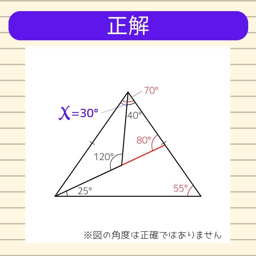 【角度当てクイズ Vol.2253】xの角度は何度？＜全3問＞