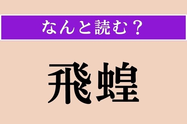 【難読漢字】「飛蝗」正しい読み方は？ 昆虫です