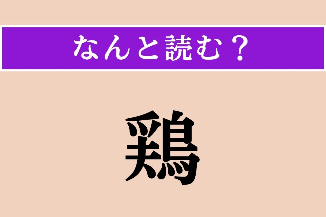 【難読漢字】「鶏」正しい読み方は？ 難しすぎ！ ニワトリの古名で、「く◯◯け」です
