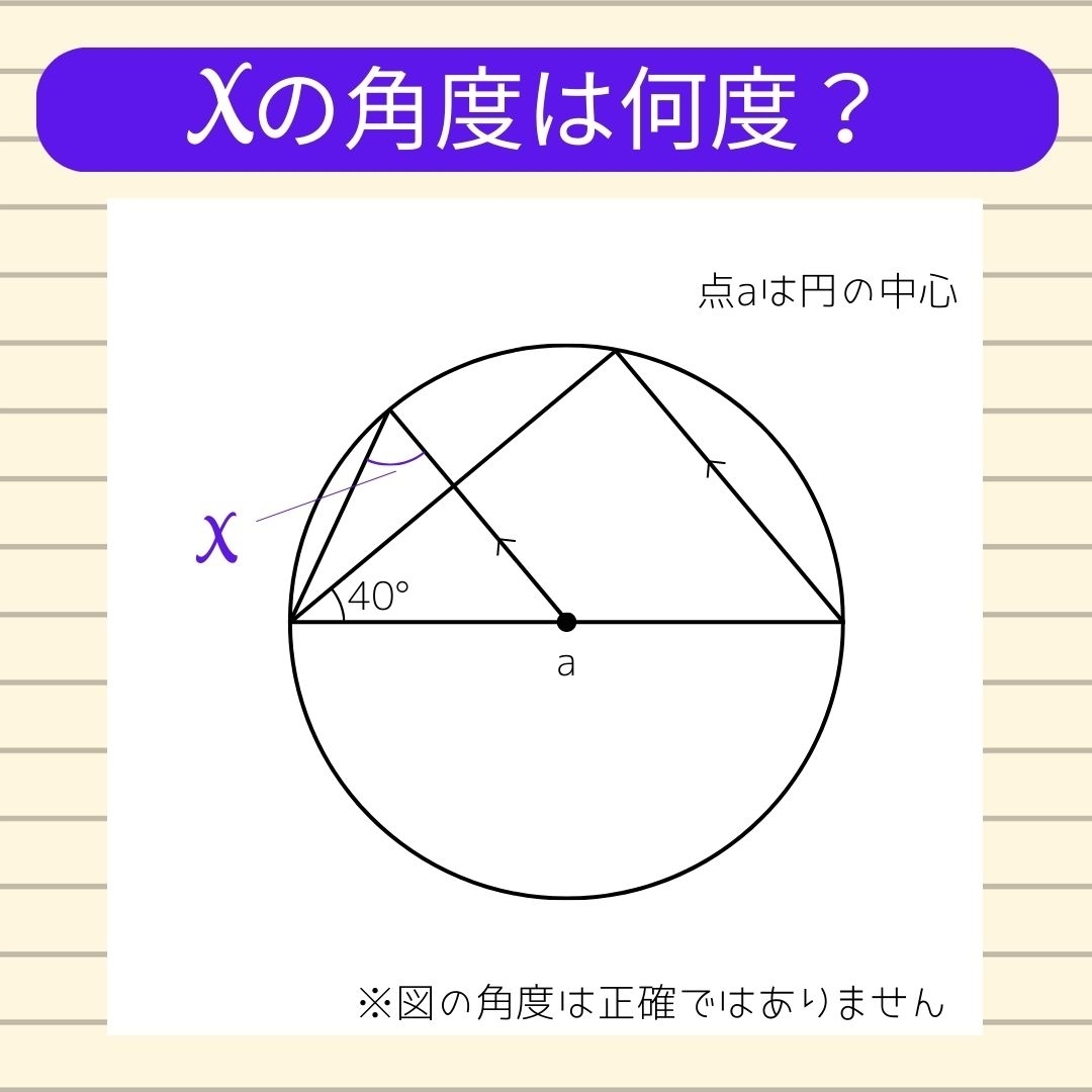 【角度当てクイズ Vol.309】xの角度は何度？