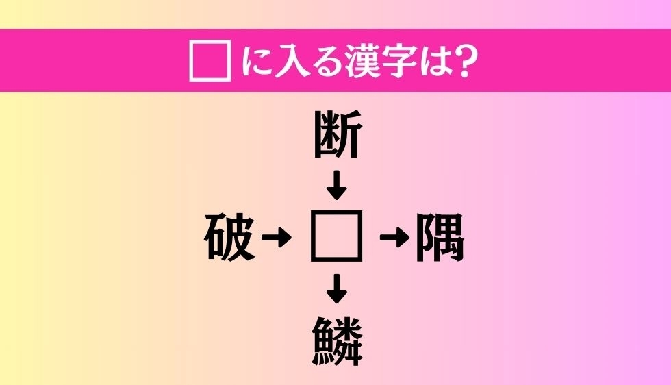 【穴埋め熟語クイズ Vol.1988】□に漢字を入れて4つの熟語を完成させてください