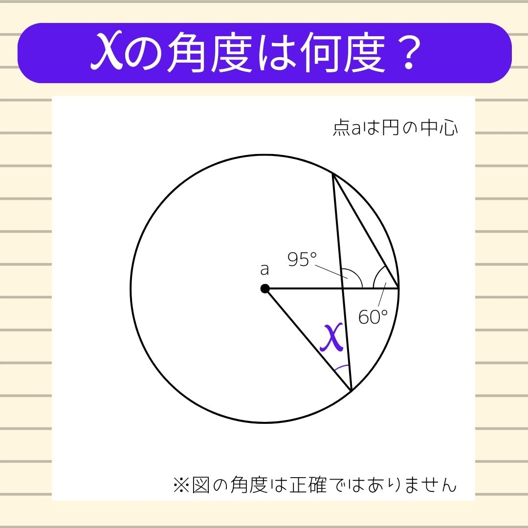 【角度当てクイズ Vol.1009】xの角度は何度？