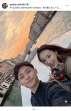 中山秀征の妻・白城あやか、俳優長男との久々二人旅でヴェネチアの名店巡り