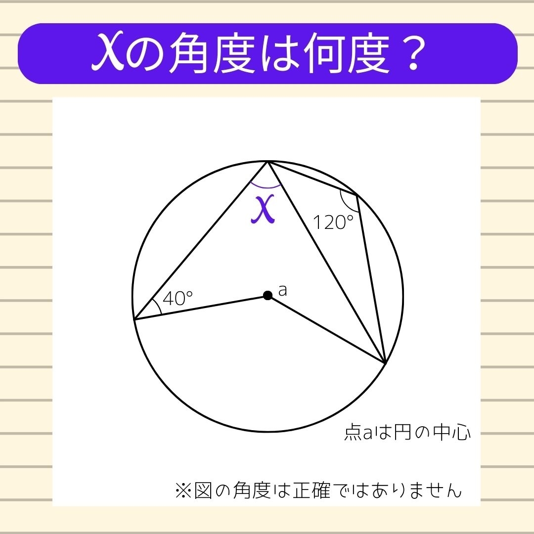 【角度当てクイズ Vol.325】xの角度は何度？