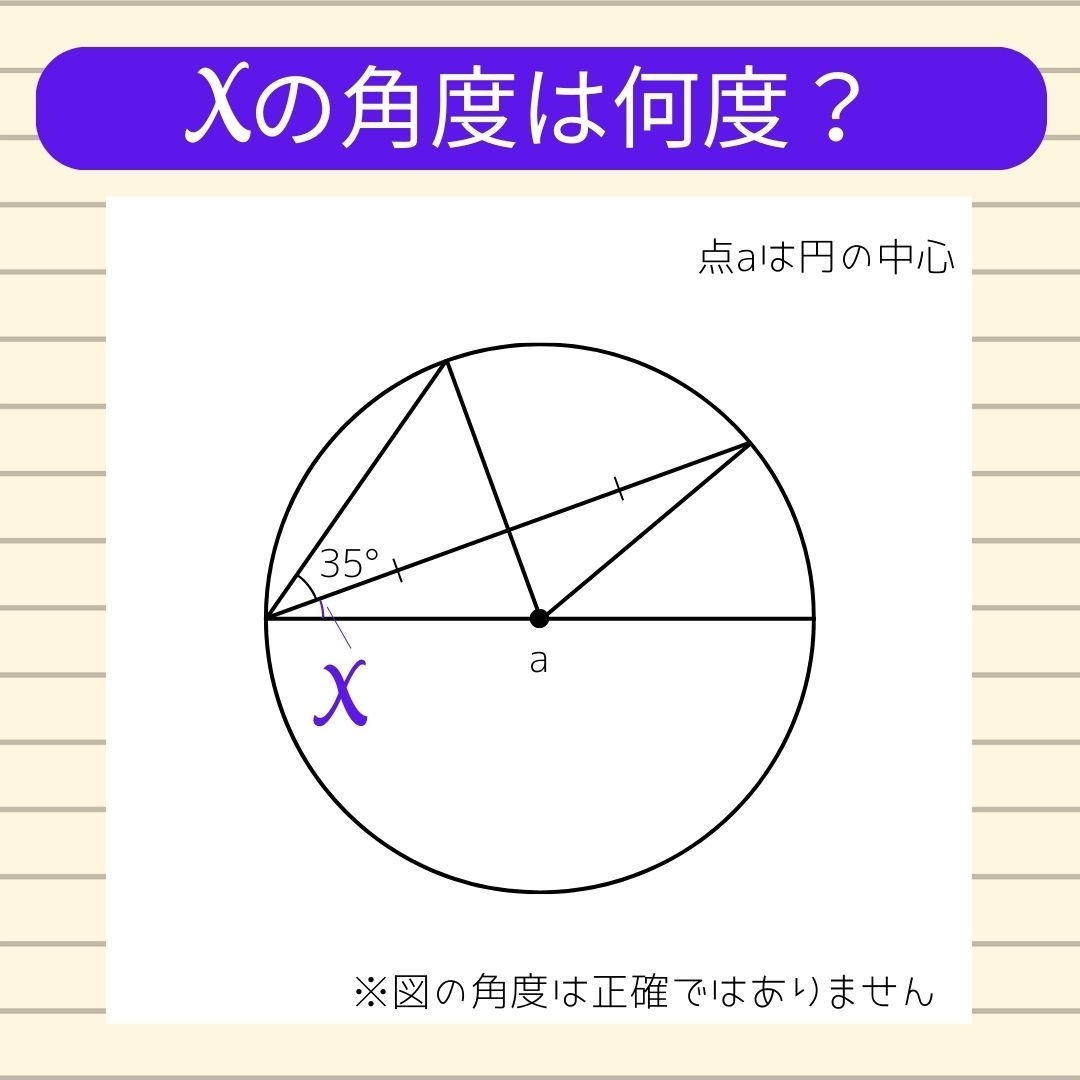 【角度当てクイズ Vol.397】xの角度は何度？