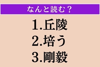【難読漢字】「丘陵」「培う」「剛毅」読める？