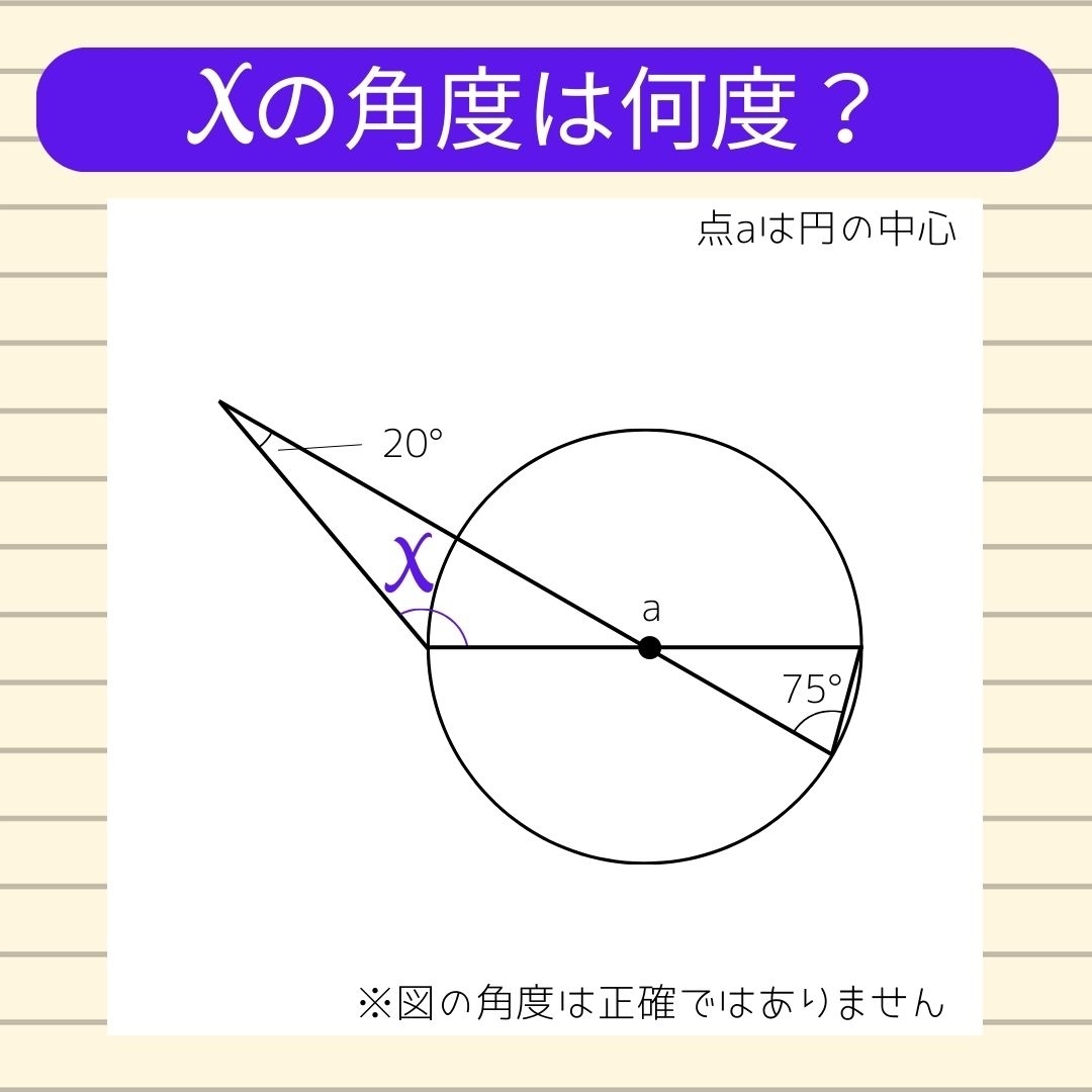 【角度当てクイズ Vol.359】xの角度は何度？